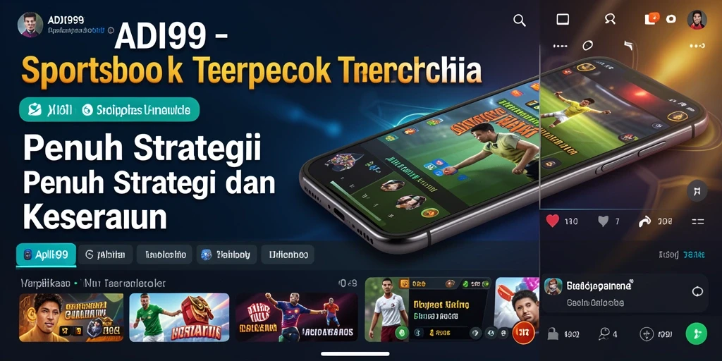 Tampilan antarmuka modern dan menarik dari <strong>ADI99</strong> saat menampilkan taruhan olahraga.