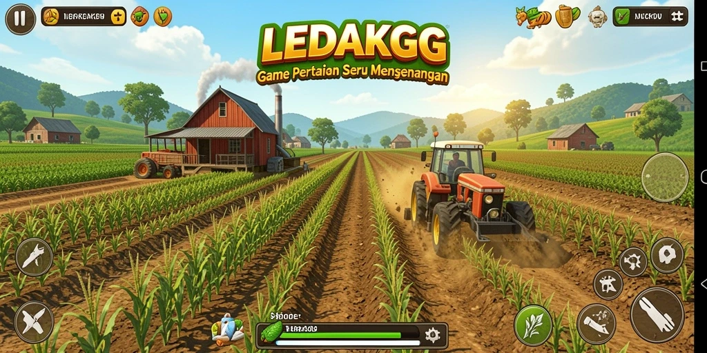 Tampilan gameplay seru dalam game pertanian LEDAKGG.