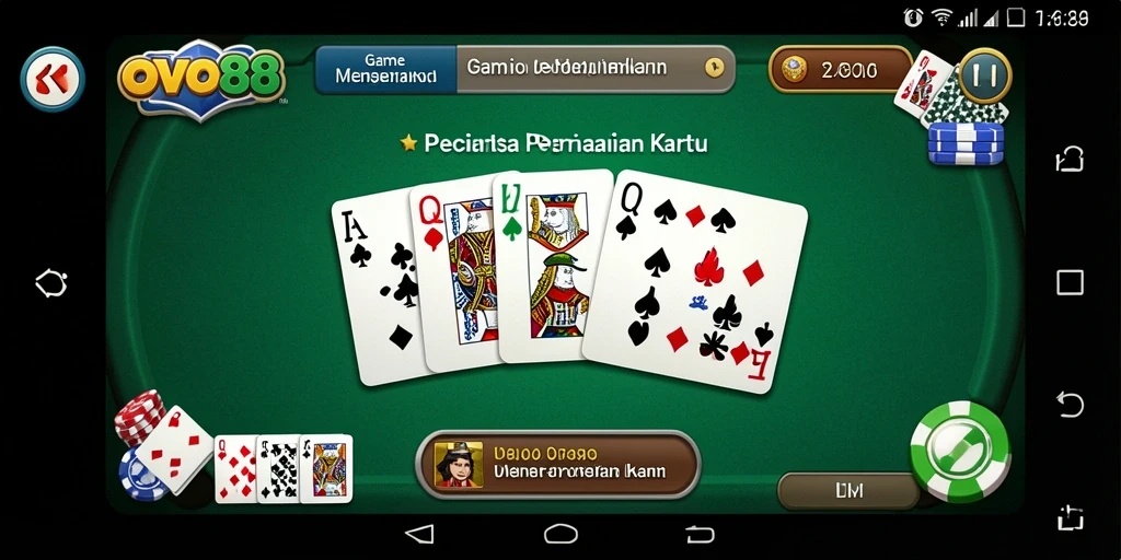Tampilan gameplay seru dari aplikasi OVO88 yang menghadirkan permainan Domino.