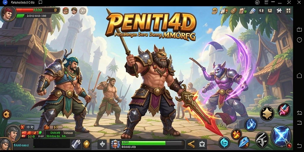 Tampilan gameplay epik dalam petualangan MMORPG PENITI4D.