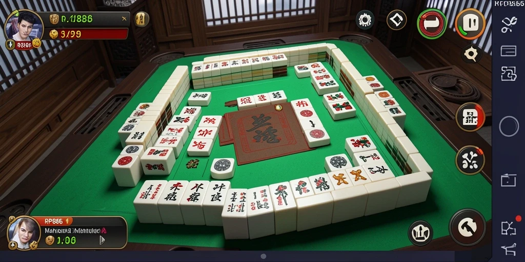 Screenshot gameplay menampilkan suasana permainan Mahjong yang seru.