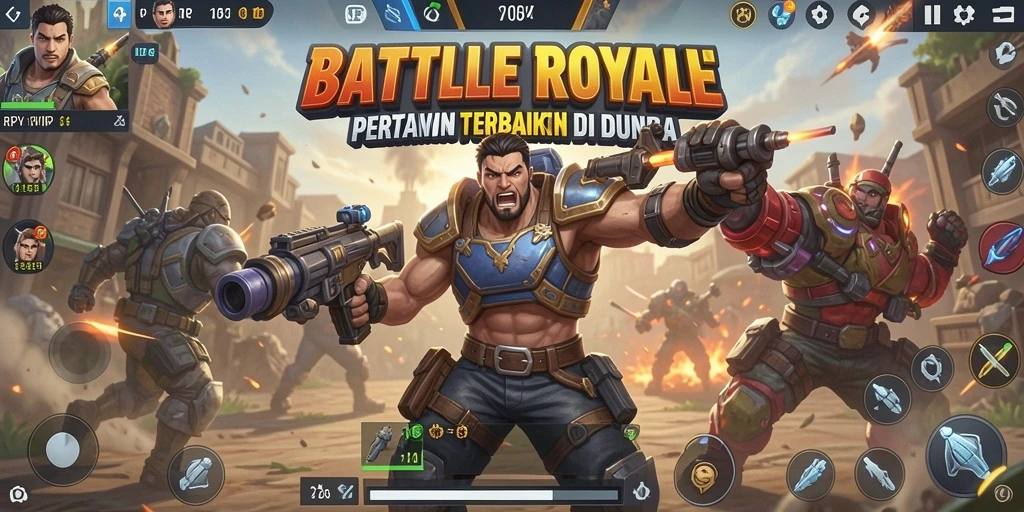 Tangkapan layar RPVIP4 menampilkan aksi intens dalam game Battle Royale yang seru.