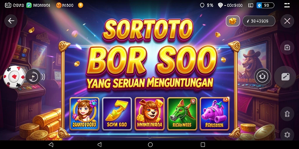 Tampilan gameplay SLOT SORTOTO yang mengasyikkan dan penuh warna.